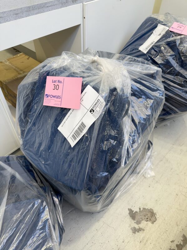 BAG OF NAVY VELVET SEAT PADS, SOLD AS IS