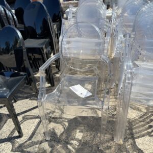 EX HIRE CLEAR GHOST CHAIRS, SOLD AS IS