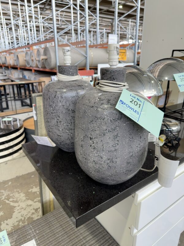 EX HIRE LARGE GREY CERAMIC LAMP BASE, SOLD AS IS