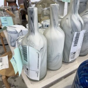 EX HIRE MARBLE LOOK BOTTLE/VASE SOLD AS IS