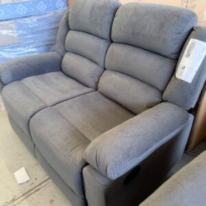 NEW DARK GREY CAMBRIDGE 2 SEATER COUCH WITH MANUAL RECLINER AT EACH END  CAMBRIDGE 2RR