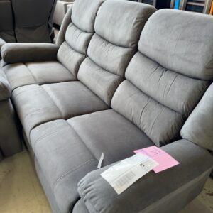 NEW MILTON GREY 3 SEATER COUCH, MANUAL RECLINER