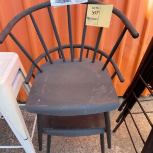 EX STAGING FURNITURE - DAMAGED - SOLD AS IS, BLACK METAL CHAIR
