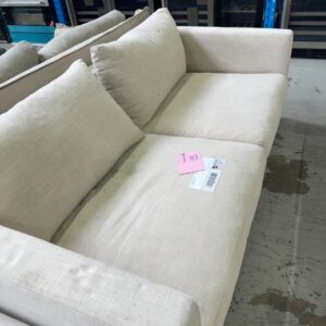 EX STAGING FURNITURE - CREAM 3 SEATER COUCH, SOLD AS IS