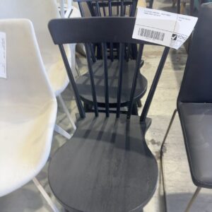 EX STAGING FURNITURE - BLACK TIMBER DINING CHAIR, SOLD AS IS