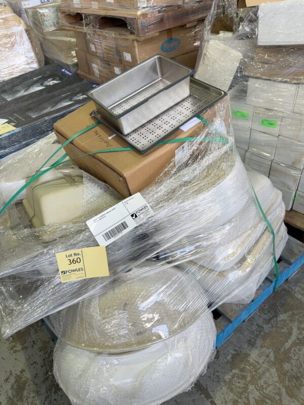 PALLET OF ASSORTED UNBOXED VANITY BOWLS, SOLD AS IS