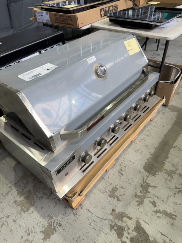 EX DISPLAY EURO 1200MM BUILT IN BBQ, S/STEEL, EAL1200RBQ, 6 BURNERS, BLUE LED KNOBS, 3 MONTH WARRANTY