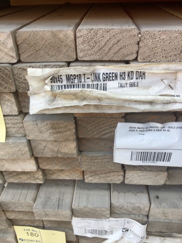 90X45 MGP10 H3 TREATED PINE-56/6.0 (THIS PACK IS AGED STOCK & SOLD AS IS)