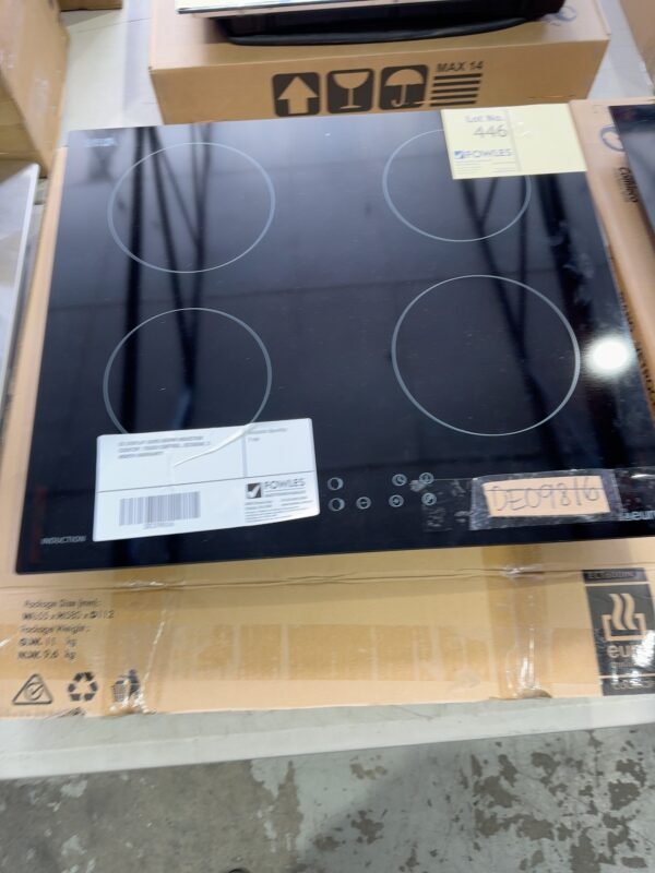 EX DISPLAY EURO 600MM INDUCTION COOKTOP, TOUCH CONTROL, ECT600IN, 3 MONTH WARRANTY