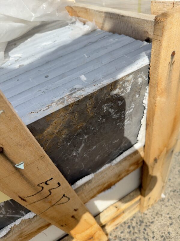 PALLET OF PIETRA GREY MARBLE NATURAL STONE TILE 600MM X 300MM X 15MM, POLISHED