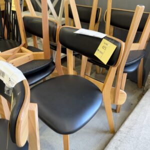 EX DISPLAY, COWEN MESSMATE BLACK LEATHER DINING CHAIR RRP$499, SOLD AS IS