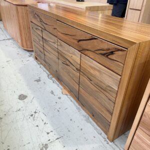 EX DISPLAY, DUNSBOROUGH BUFFETT 1800MM, MARRI TIMBER WITH RAW EDGE RRP$1499, SOLD AS IS