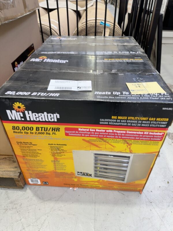 EX DISPLAY MR HEATER MHU80 BIG MAXX 80K NATURAL GAS UTILITY HEATER, NO WARRANTY, SOLD AS IS