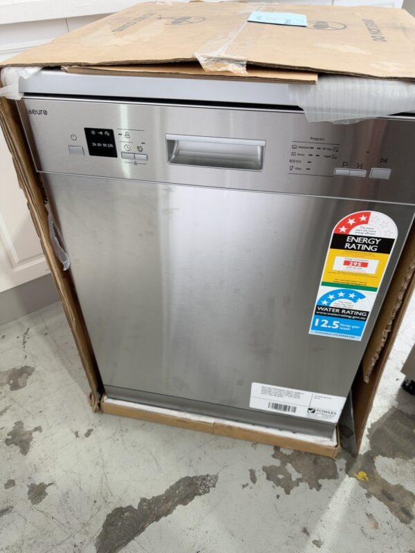NEW EURO DISHWASHER ED614SX 600MM S/STEEL WITH 14 PLACE SETTINGS 6 WASH PROGRAMS EXTRA DRY FUNCTION HEIGHT ADJUSTABLE TOP BASKE 4.5 STAR WATER WITH 3 YEAR WARRANTY