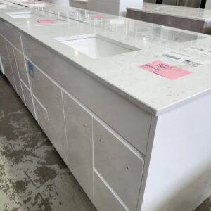 NEW ROCKY 1200MM WHITE FLOOR VANITY, WITH CATO STONE TOP WITH UNDERMOUNT BASIN CA1200-ST26