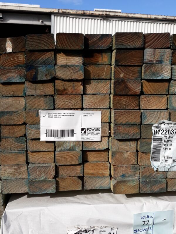 90X45 T2 BLUE MGP12 PINE-88/3.0 (THIS PACK IS AGED STOCK AND MAY CONTAIN MOULD. SOLD AS IS)