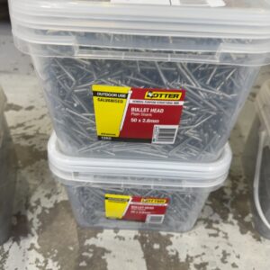 BOX OF OTTER BULLET HEAD GALVANISED NAILS, 15KG, 50 X 2.8MM