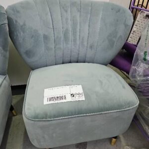 EX STAGING -GREEN VELVET CHAIR, SOLD AS IS **BENT LEGS, SOLD AS IS**
