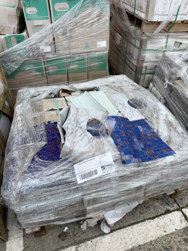 PALLET OF ASSORTED GLASS MOSAIC TILES