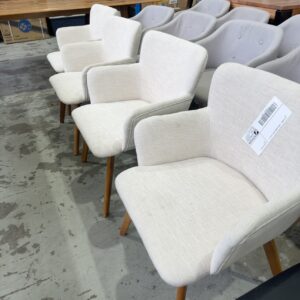 EX STAGING - CREAM DINING CHAIR, SOLD AS IS