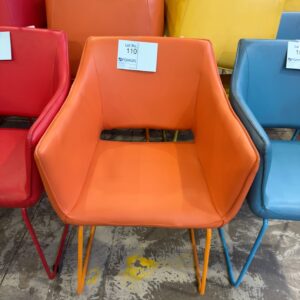 EX HIRE - ORANGE PU CHAIR, SOLD AS IS
