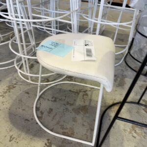 EX HIRE - LOW WHITE STOOL, SOLD AS IS
