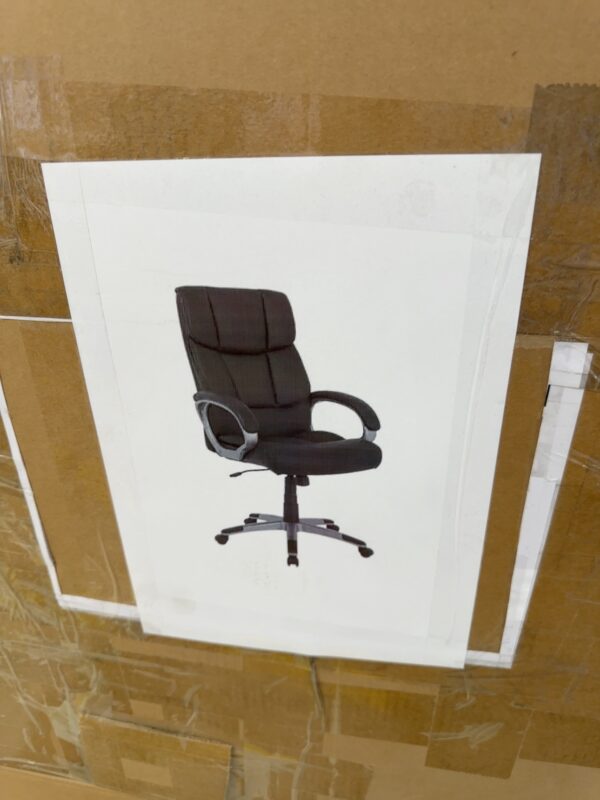 NEW BOXED HIGH BACK OFFICE CHAIR BLACK PU, CHAIR HEIGHT ADJUSTABLE, CHAIR TILT WITH ADJUSTABLE TILT CONTROL, WEIGHT 150KG