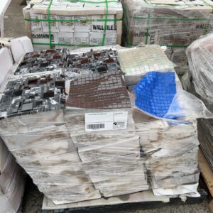 PALLET OF MIXED GLASS MOSAIC TILES