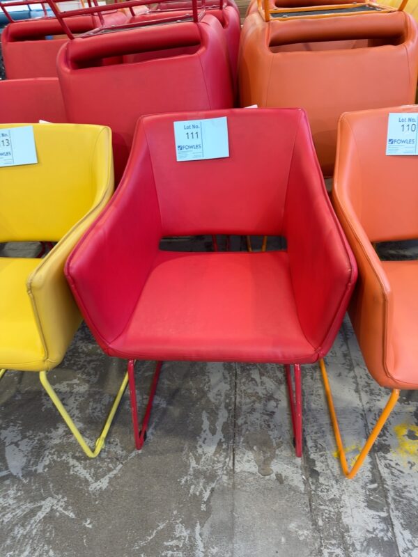 EX HIRE - RED PU CHAIR, SOLD AS IS