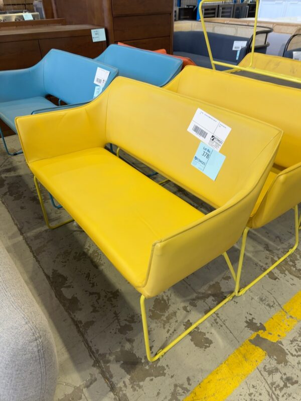EX HIRE - YELLOW PU BENCH SEAT, SOLD AS IS