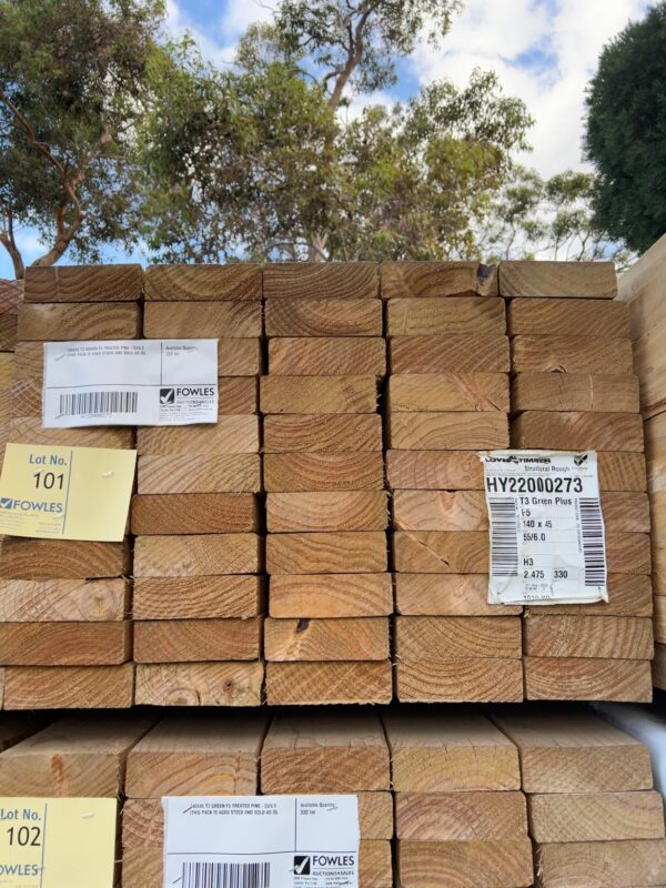 140X45 T3 GREEN F5 TREATED PINE-55/6.0 (THIS PACK IS AGED STOCK AND SOLD AS IS)