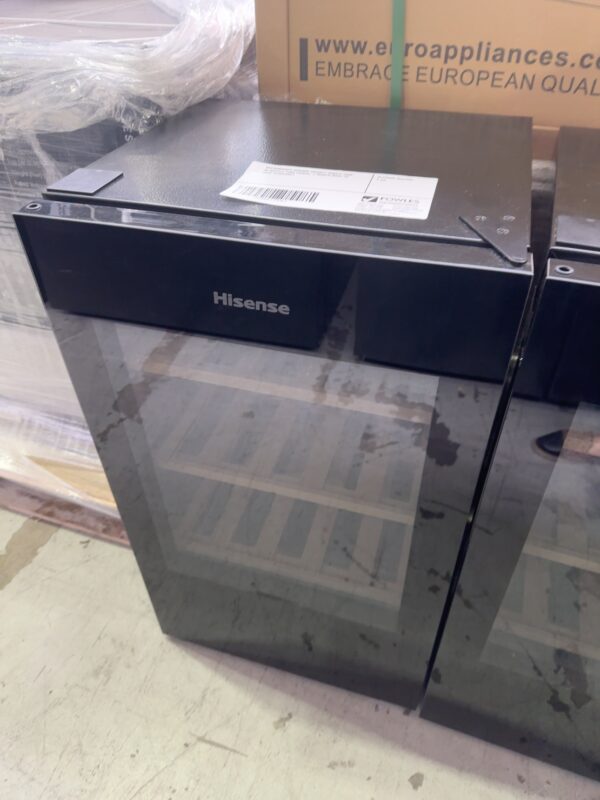 REFURBISHED HISENSE HRWC31 SINGLE ZONE 30 BOTTLE WINE FRIDGE, 3 MONTH BACK TO BASE WARRANTY