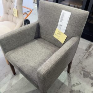 EX STAGING - GREY ARMCHAIR, SOLD AS IS