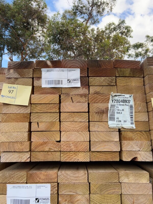 140X45 T3 GREEN F5 TREATED PINE-55/5.4 (THIS PACK IS AGED STOCK AND SOLD AS IS)
