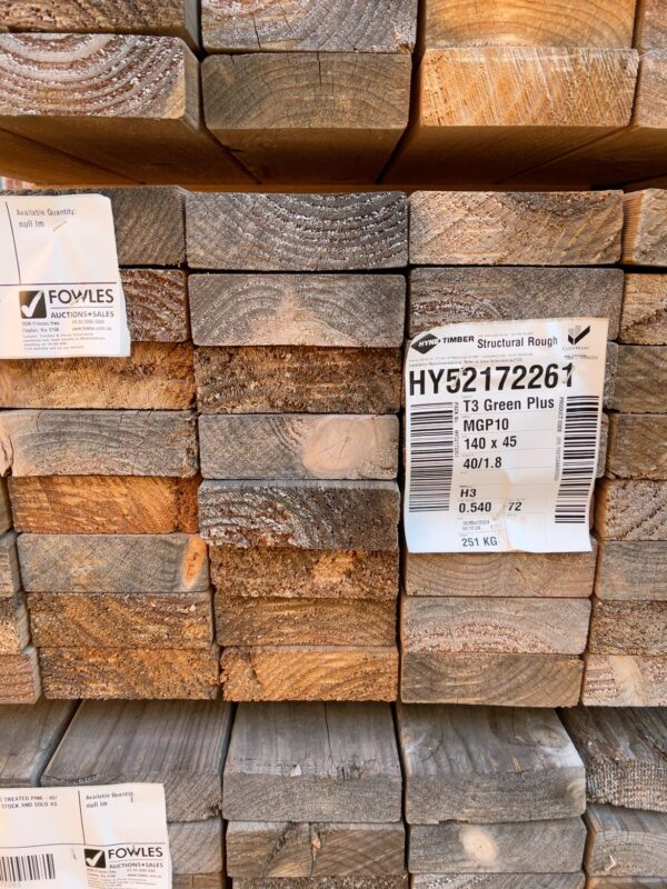 140X45 T3 GREEN MGP10 TREATED PINE-40/1.8 (THIS PACK IS AGED STOCK AND SOLD AS IS)