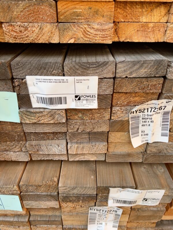 140X45 T3 GREEN MGP10 TREATED PINE-40/1.8 (THIS PACK IS AGED STOCK AND SOLD AS IS)