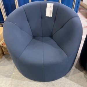 EX HIRE - BLUE ROUND CHAIR, SOLD AS IS