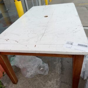 TIMBER TABLE SOLD AS IS, NO WARRANTY