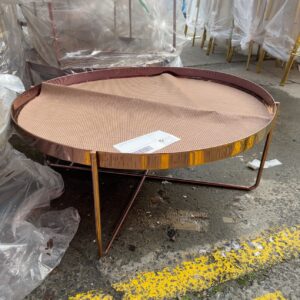 EX HIRE BRONZE ROUND COFFEE TABLE, SOLD AS IS