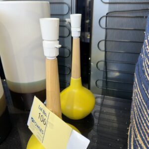 EX STAGING FURNITURE - LOT OF 2 QTY YELLOW LAMP BASES, SOLD AS IS