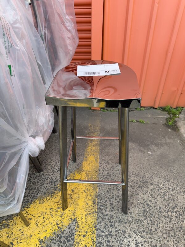 EX HIRE GUNMETAL BAR STOOL, SOLD AS IS