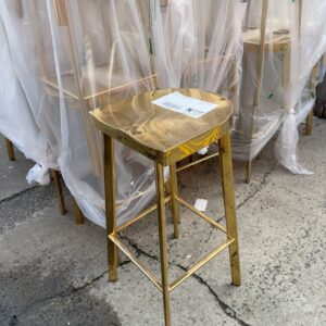 EX HIRE GOLD BAR STOOL, SOLD AS IS