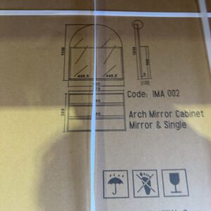 NEW ARCH MIRROR BATHROOM CABINET, DOUBLE DOORS, 900MM X 1050MM IMA002