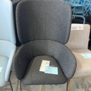 EX HIRE CHARCOAL HIGH BACK CHAIR, SOLD AS IS