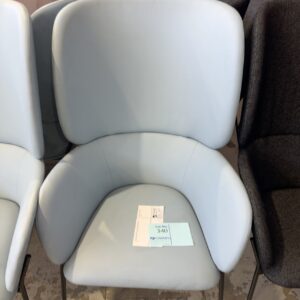 EX HIRE BLUE PU HIGH BACK CHAIR, SOLD AS IS