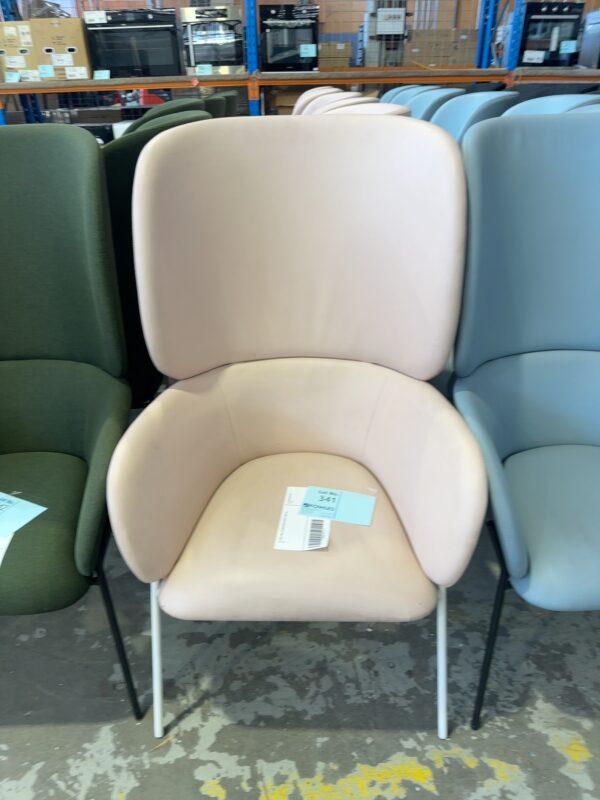 EX HIRE PINK PU HIGH BACK CHAIR, SOLD AS IS