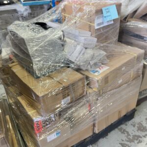 PALLET OF ASSORTED GOODS, INCLUDING TAPWARE, VANITY BOWLS, TOILET SUITES, SHOWER GRATES, RANGE HOOD, HOME THEATRE SYSTEM, SOLD AS IS NO WARRANTY