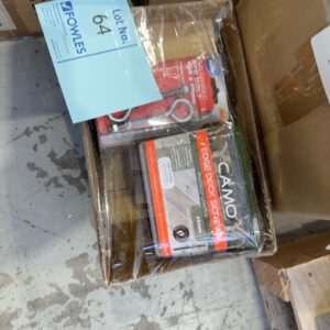 BOX WITH 1 X BOX OF DECKING SCREWS & EYE BOLTS SOLD AS IS