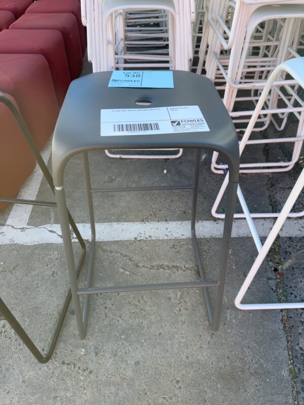 EX HIRE GREY ACRYLIC BAR STOOL SOLD AS IS