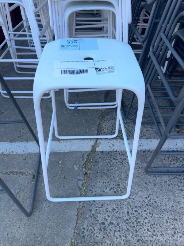 EX HIRE WHITE ACRYLIC BAR STOOL SOLD AS IS